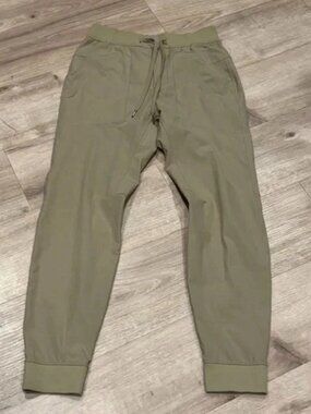Lululemon ABC Jogger Pants Men Small Olive Army Green 30" Stretch Athletic